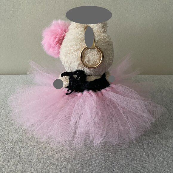 Handmade Crochet Black Pink Ballerina Princess Tutu for 17cm Doll 2-Piece Set - Picture 3 of 7